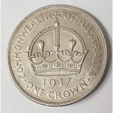 AUSTRALIA 1937 . CROWN . ERROR / VARIETY . DOT BETWEEN CROWN 
